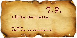 Tőke Henrietta névjegykártya